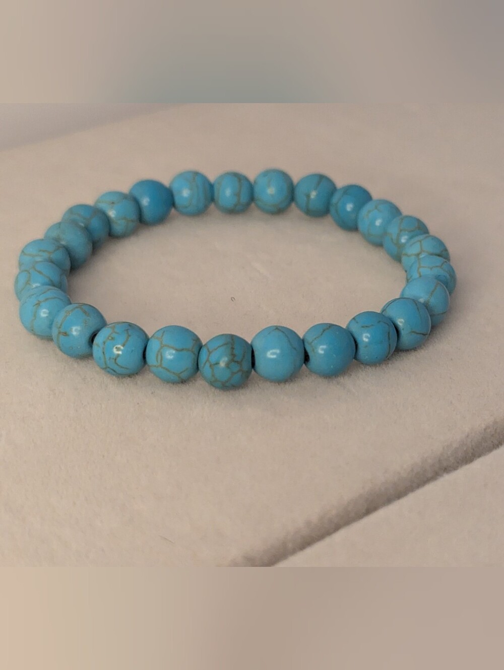 Dyed Howlite Turquoise‑Style Stretch Bracelet 6.75" - 042526-12